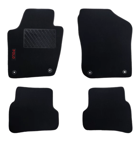 Rizline Volkswagen Polo 6R 2009-2016 Halı Paspas Kırmızı Yazılı - Resim 2