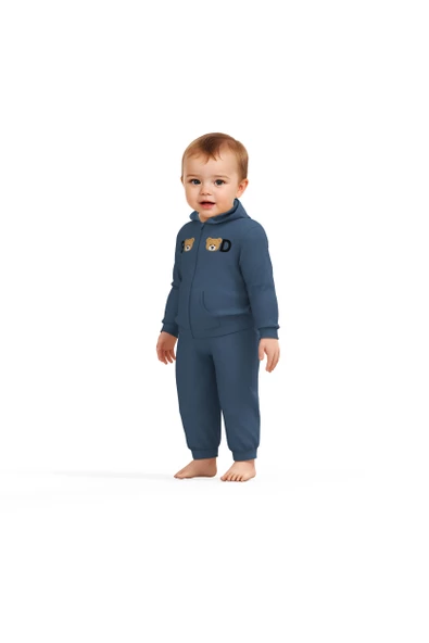 Bebek Kapüşonlu Ceket ve Pantolon Takımı, %100 Organik Pamuk, Bebek ve Yenidoğan Serisi - CSY8005 - 4