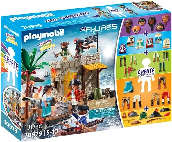 Playmobil 70979 Korsan Adası koleksiyon ürünleri karışımı ve eşleştirme figürleri, eğlenceli yaratıcı rol yapma, oyun se