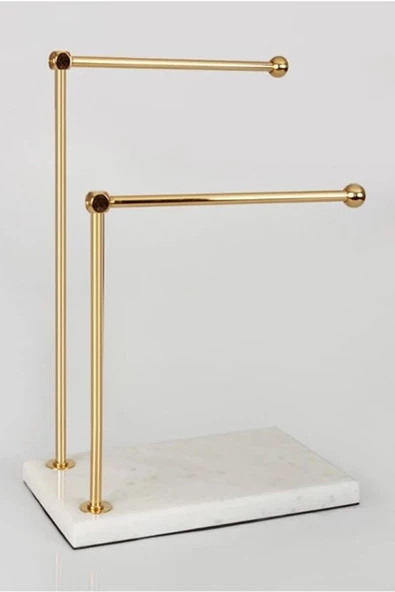 Mermer Ayaklı Metal Banyo El Havluluk Kağıt Havluluk Standı - 4