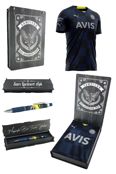 Fenerbahçe Orijinal Forma Uçlu Kalem Hediyeli Özel Tasarım Ahşap Kutulu ürün görseli 1