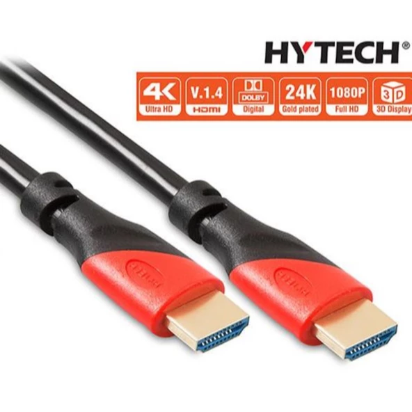 Hytech Kablo Hdmı 5Mt Hy-Hdm5 Hdmı To Hdmı Altın Uçlu 24K 1.4 Ver. 3D