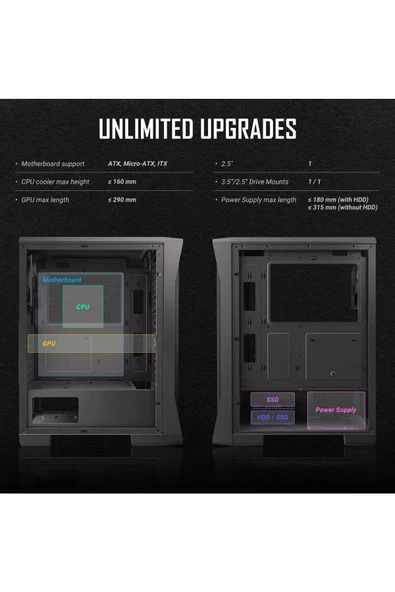 ANTEC NX360 Mid-Tower Mesh Oyuncu Kasası Siyah (4 Fan Dahil) - 4
