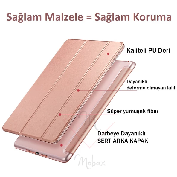 Apple iPad 5. Nesil 6. Nesil 9.7 Kılıf PU Deri Smart Standlı Case A1822 A1823 A1893 A1954 - 7