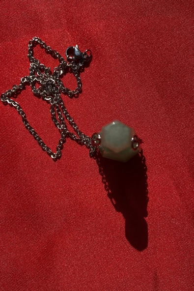 Kolye Doğal Taş İksir Parfüm Şişe Kolye Avanturin - 4