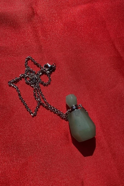 Kolye Doğal Taş İksir Parfüm Şişe Kolye Avanturin - 5