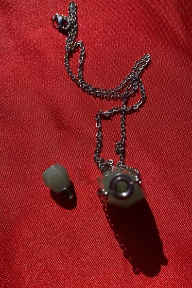 Kolye Doğal Taş İksir Parfüm Şişe Kolye Avanturin - 2