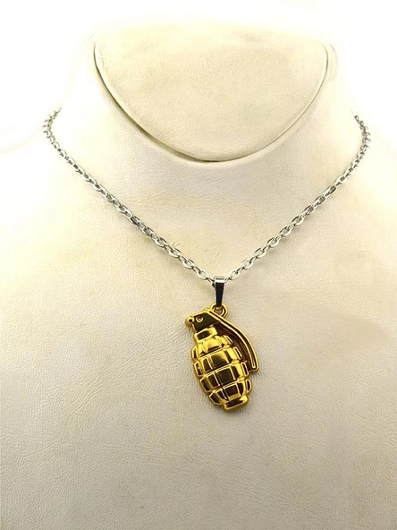 El Bombası - Grenade - Kolye - Gold Görünümlü - 7