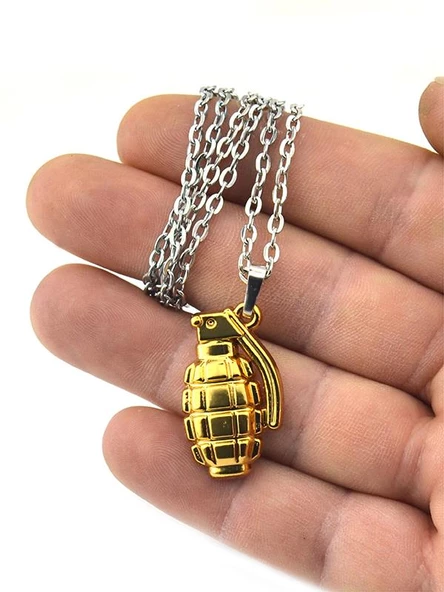 El Bombası - Grenade - Kolye - Gold Görünümlü - 5