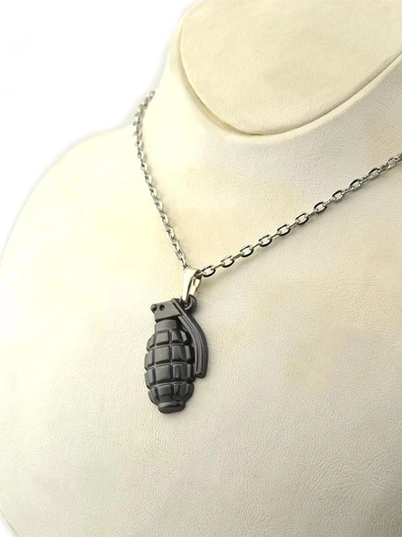El Bombası - Grenade - Kolye - Mat Siyah - 10