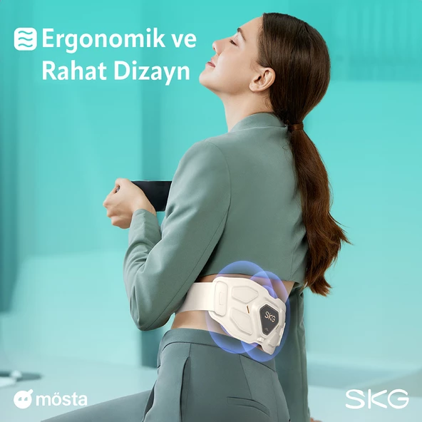 SKG W9 Pro TENS-EMS Bel ve Sırt Masaj Aleti, Isı Terapisi-Termoterapi, Fototerapi Titreşimli Bel Kemeri, Type-C - 4