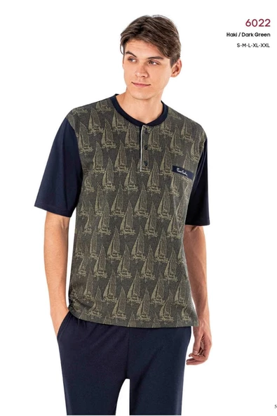 Pierre Cardin Erkek Kısa Kol 3'Lü Pijama Takımı 6022 - 2