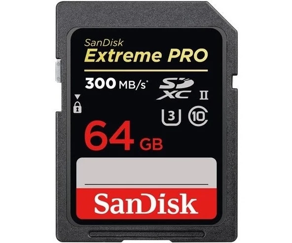 SanDisk 64GB Extreme Pro 300MB/s UHS-II SDXC V90 Hafıza Kartı (SDSDXDK-064G-GN4IN)