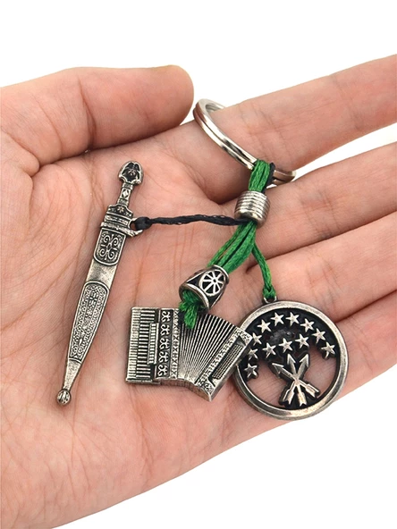 Salkım Anahtarlık - Adige Bayrak Akordiyon Kama - Resim 2