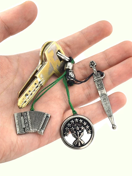 Salkım Anahtarlık - Adige Bayrak Akordiyon Kama - Resim 3