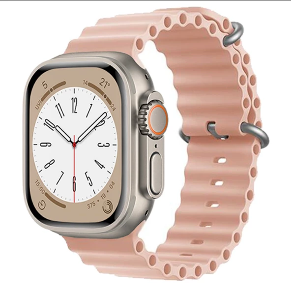 Apple Watch 44/45/46/49mm Kordon Ocean Silikon Kordon 2/3/4/5/6/se/7/8/9/10/11/ultra - Resim 6