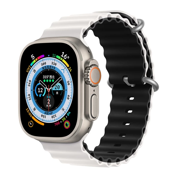 Apple Watch 44/45/46/49mm Kordon Ocean Silikon Kordon 2/3/4/5/6/se/7/8/9/10/11/ultra - Resim 5