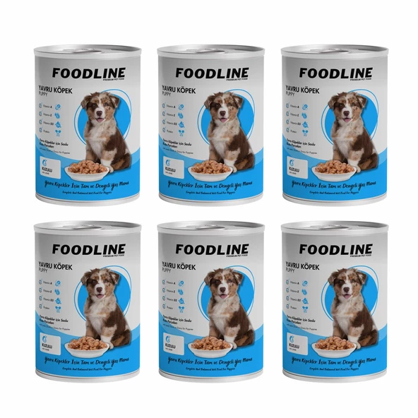 Foodline Kuzu Etli Yavru Köpek Konservesi 400 Gr x 6 Adet