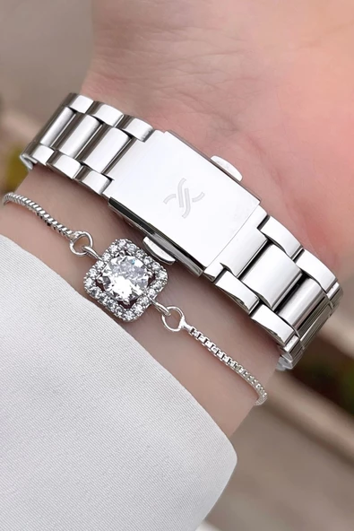 Daniel Klein DKISTE970 Kadranı Mavi Kordonu Gümüş Renk Takvimli Kadın Kol Saati ve Bileklik - Resim 5