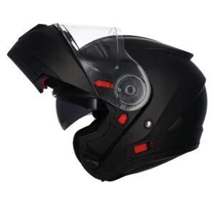 Shiro sh-508 Flip Up Trıton Solıd Mat Black Çene Açılır Motosiklet Kaskı Güneş Vizörlü L Beden - 3