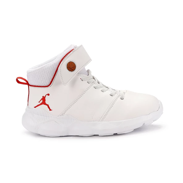 Kiko Kids Rio Günlük Spor Kız/Erkek Çocuk Basketbol Ayakkabısı Beyaz - Kırmızı - 8