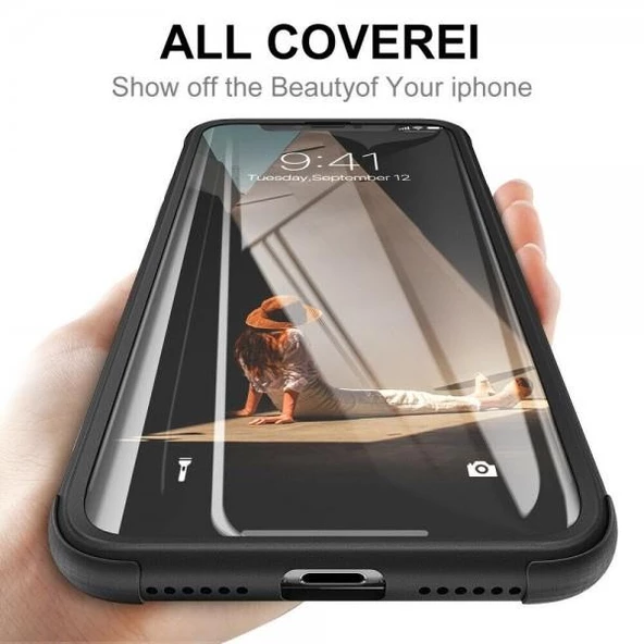 iPhone 11 Pro Max 9H Full Cam 360° Kamera Koruma Tam Koruma Kılıf - 9