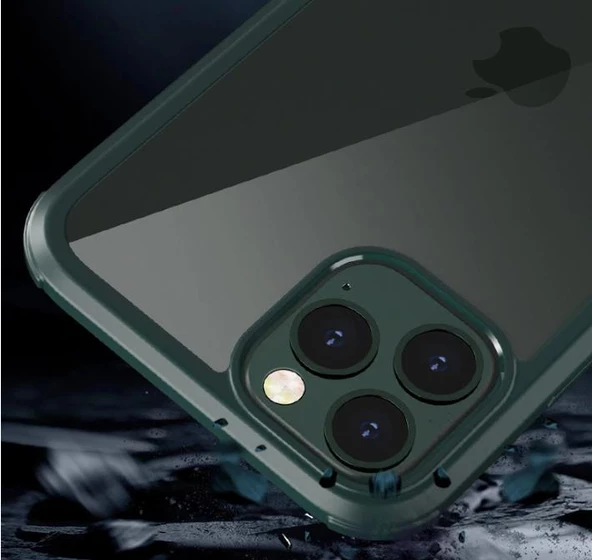 iPhone 11 Pro Max 9H Full Cam 360° Kamera Koruma Tam Koruma Kılıf - 8