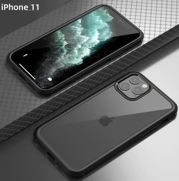 iPhone 11 Pro Max 9H Full Cam 360° Kamera Koruma Tam Koruma Kılıf - 3