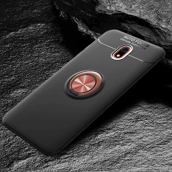 Xiaomi Redmi 8A Yüzüklü Standlı Manyetikli Kamera Korumalı Kılıf - 7