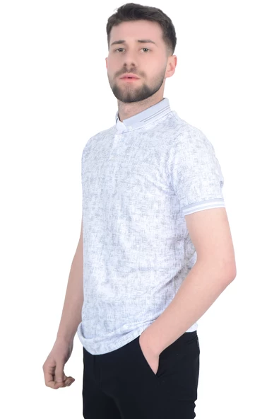 Cengiz İnler Jakar Desenli Erkek Polo Yaka T-shirt - 12