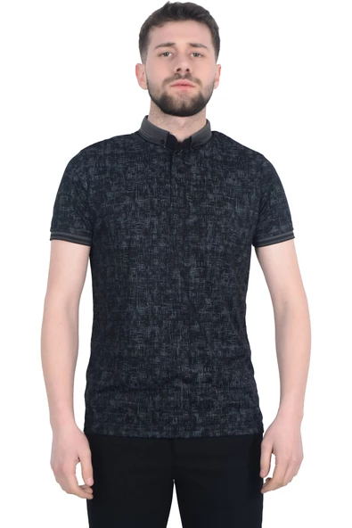 Cengiz İnler Jakar Desenli Erkek Polo Yaka T-shirt - 3