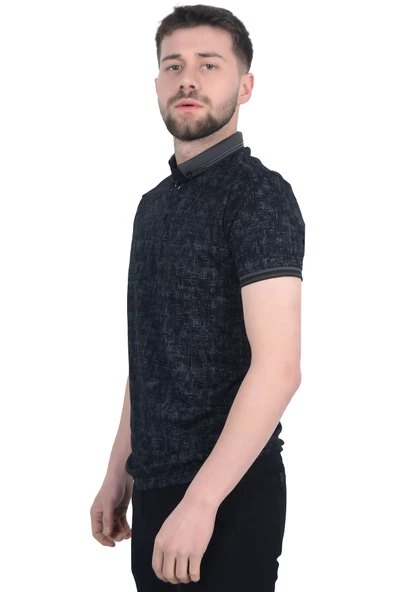 Cengiz İnler Jakar Desenli Erkek Polo Yaka T-shirt - 10