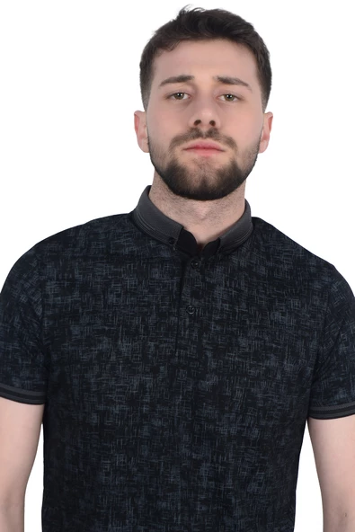 Cengiz İnler Jakar Desenli Erkek Polo Yaka T-shirt - 5
