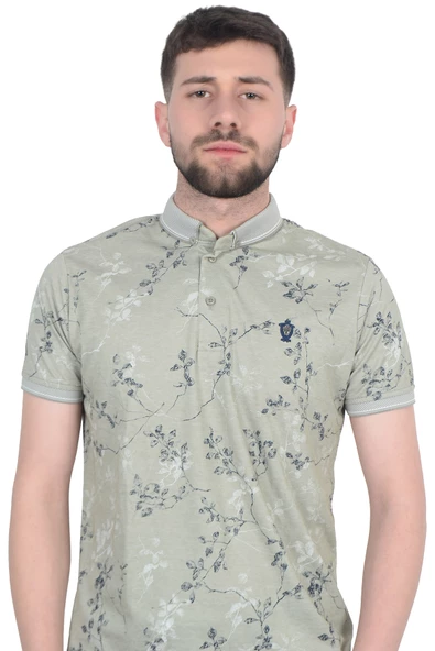 Cengiz İnler Sarmaşık Desenli Erkek Polo Yaka T-shirt - 8
