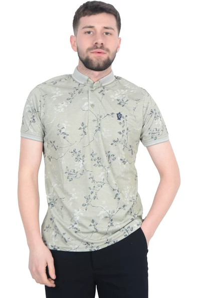Cengiz İnler Sarmaşık Desenli Erkek Polo Yaka T-shirt - 7