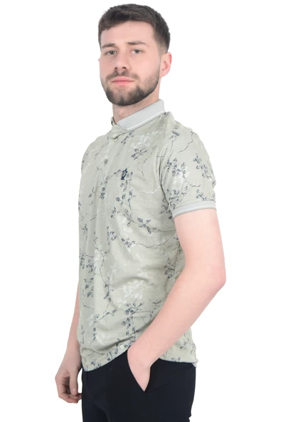Cengiz İnler Sarmaşık Desenli Erkek Polo Yaka T-shirt - 11