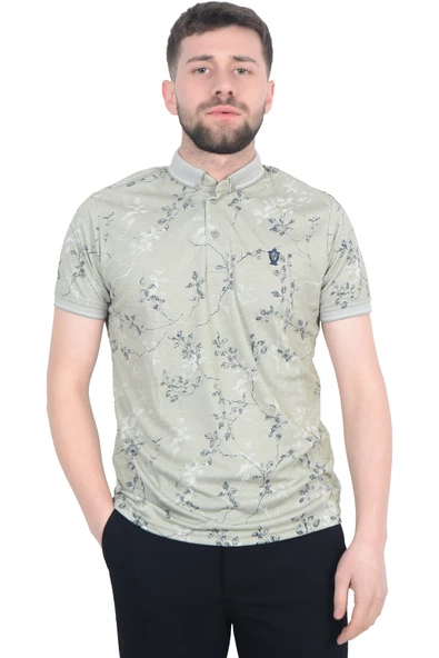 Cengiz İnler Sarmaşık Desenli Erkek Polo Yaka T-shirt - 12
