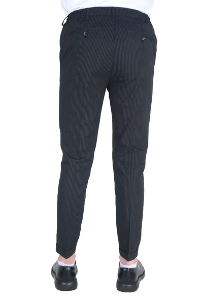 Cengiz İnler Slimfit Erkek Çizgili Gofre Pantolon - 4