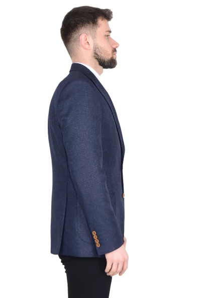 Cengiz İnler İtalyan Hasır Desen Slim Fit Erkek Ceket - 10