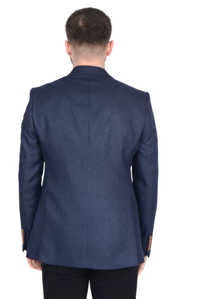 Cengiz İnler İtalyan Hasır Desen Slim Fit Erkek Ceket - 9