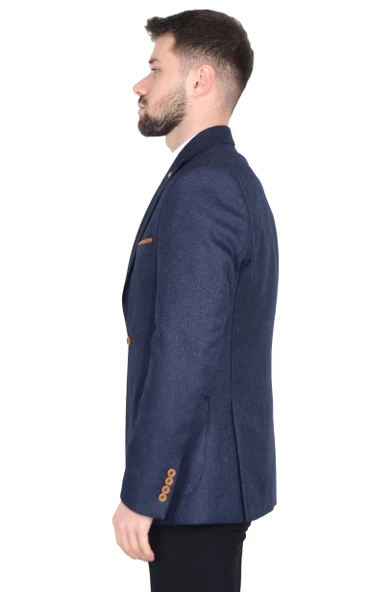Cengiz İnler İtalyan Hasır Desen Slim Fit Erkek Ceket - 8