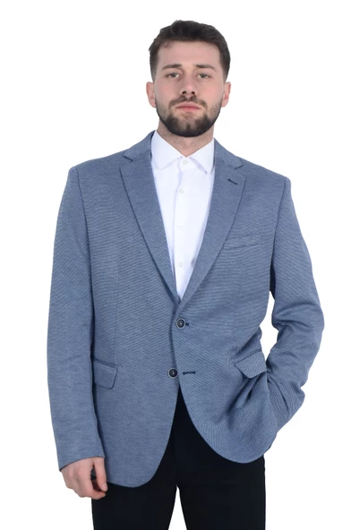 Cengiz İnler Dokulu Mono Yaka Çift Düğme Slim Fit Erkek Ceket - 2