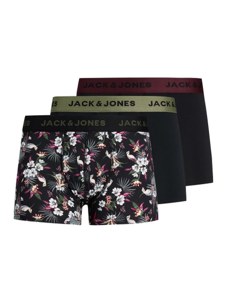 Jack Jones Flower Mıcrofıber 3 Lü Paket Erkek Boxer 12194284