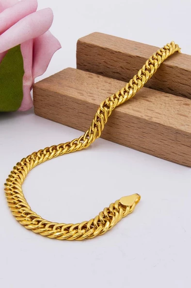 22 Ayar Altın Bileklik Kartiyer 6 MM En Kadın Bileklik LKBLK1043 - 3