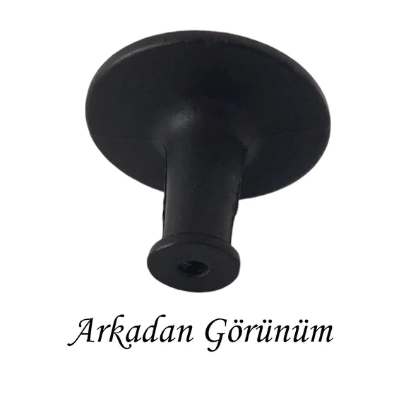 5 Adet Düz Düğme Siyah Kulp Mobilya Çekmece Dolap Kapak Kulbu Metal Kulp Aksesuarları Vidalı - 4