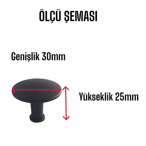 8 Adet Düz Düğme Siyah Kulp Mobilya Çekmece Dolap Kapak Kulbu Metal Kulp Aksesuarları Vidalı - Resim 3