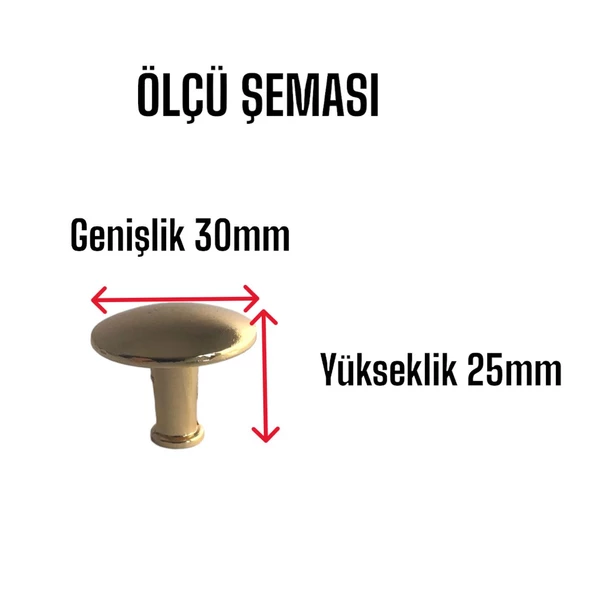 8 Adet Düz Düğme Altın Gold Kulp Mobilya Çekmece Dolap Kapak Kulbu Metal Kulp Aksesuarları Vidalı - 3