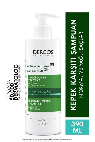 Vichy Dercos Anti-Pelliculaire Anti-Dandruff Kepek Karşıtı Şampuan 390 ml - Normal ve Yağlı Saçlar