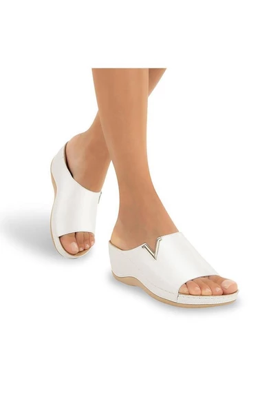 Muya Perla 31148-019 Anatomik Taban Kadın Terlik Beyaz 36-40 - 3