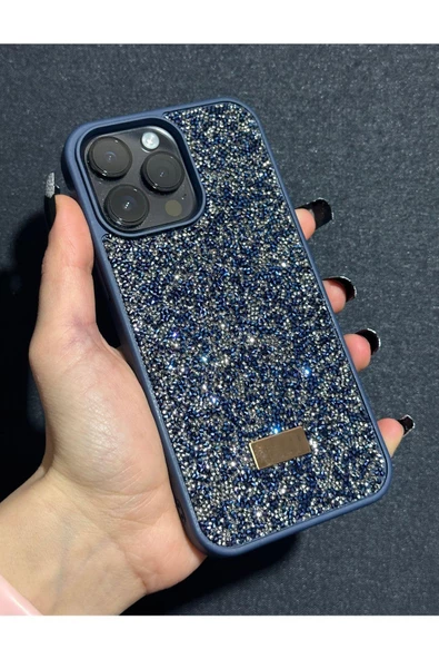 İphone 15 Pro Max Uyumlu Sw İnce Taşlı Elmas Işıltılı Telefon Kılıfı - Resim 7